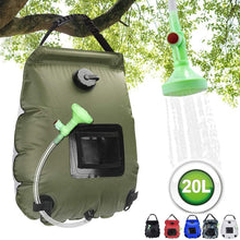 Load image into Gallery viewer, Water Bags 20L Outdoor Camping Hiking Solar Shower Bag Heating Camping Shower Climbing Hydration Bag Hose Switchable Shower Head