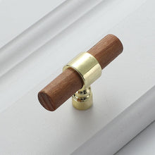 Load image into Gallery viewer, Wood Handles for Furniture Bronze in Cabinet Pulls and modern Black kitchen doors drawer kids gold adjustable knobs 128mm 160mm