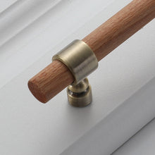 Load image into Gallery viewer, Wood Handles for Furniture Bronze in Cabinet Pulls and modern Black kitchen doors drawer kids gold adjustable knobs 128mm 160mm