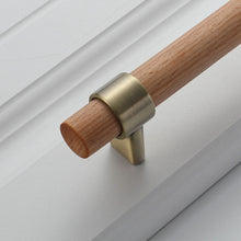 Load image into Gallery viewer, Wood Handles for Furniture Bronze in Cabinet Pulls and modern Black kitchen doors drawer kids gold adjustable knobs 128mm 160mm