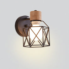 Load image into Gallery viewer, Wall Sconce Light Wood &amp; Metal Frame
