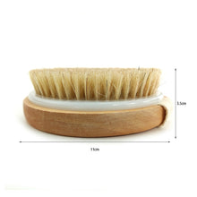 Load image into Gallery viewer, Wooden Bath Brush Body Massage Wood Exfoliation Shower Brush Horse Hair Natural Bathroom Scrubber Cleaning Brush D30
