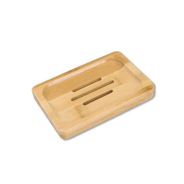 Wooden Bamboo Soap Dish and Rack